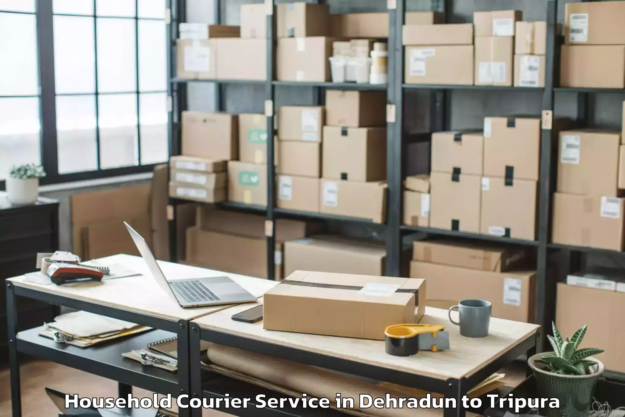 Trusted Dehradun to Amarpur Household Courier